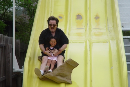 Kasen and Daddy on the slide